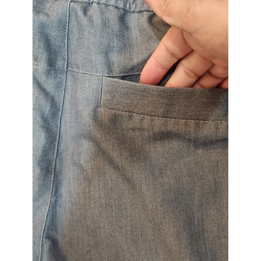 Figs Men's Gray Jogger Scrub Pants with Green Drawstring Size M